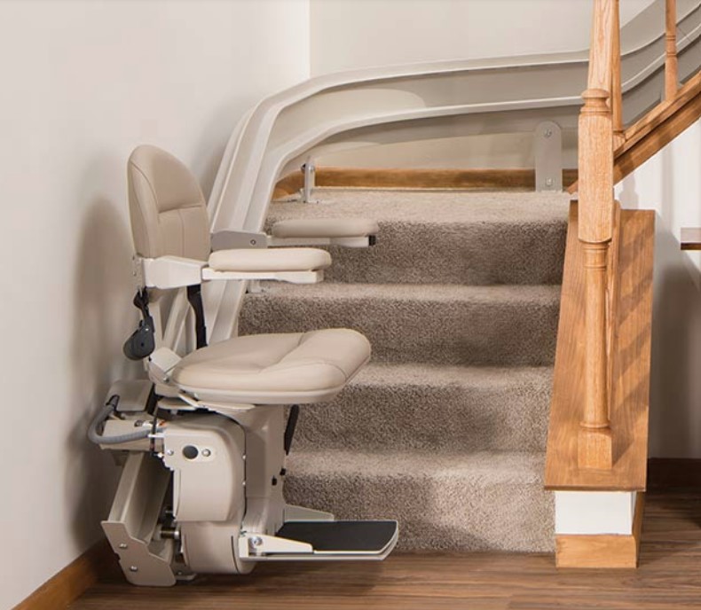 Real indoor Bruno stair lift shown as an equipment example, not our installation